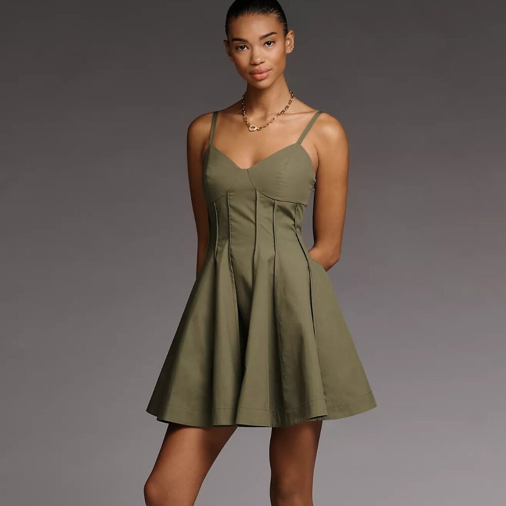 Mare Mare Cotton V-Neck Corset Mini Dress